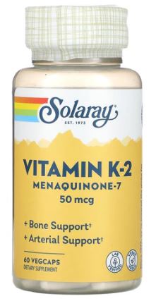 Vitamin K-2 Menaquinone-7 50mcg 60VegCaps by Solaray