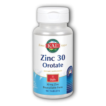 Zinc 30 Orotate 30mg 90tabs by Kal