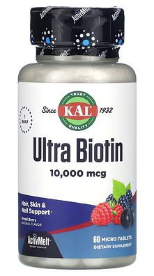 Ultra Biotin 10,000mcg 60MicroTabs by Kal