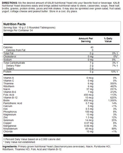 Nutritional Yeast Flakes 12oz by Kal