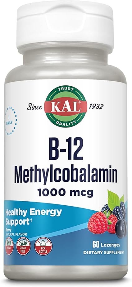 B-12 Methylcobalamin 1,000mcg 60 Lozenges Berry by Kal