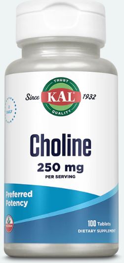 Choline 250mg 100tabs by Kal