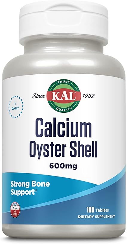 Calcium Oyster Shell 600mg 100tabs by Kal