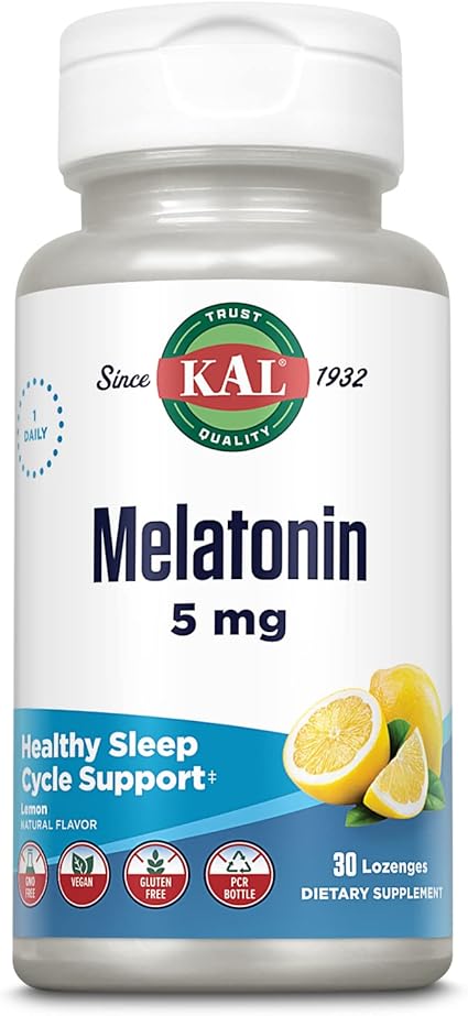 Melatonin 5mg 30 Lozenges Lemon by Kal