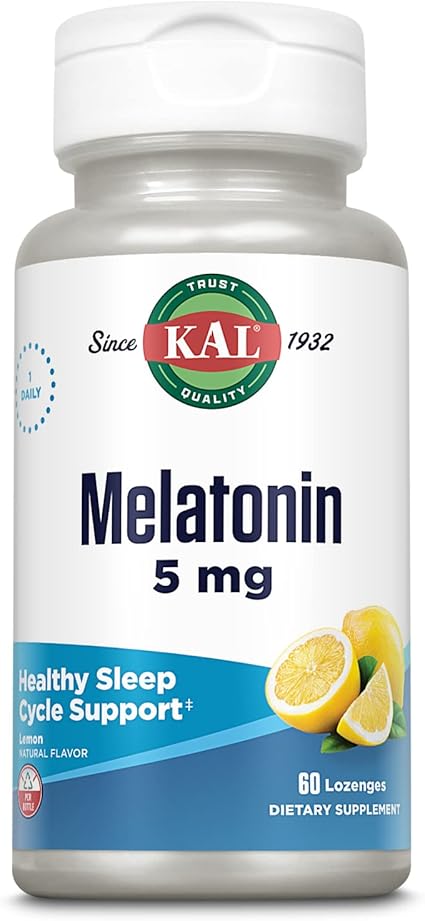 Melatonin 5mg 60 Lozenges Lemon by Kal