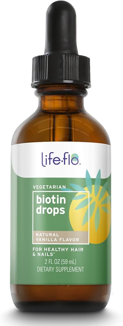 Biotin Drops 10,000mcg Vanilla by Life-flo