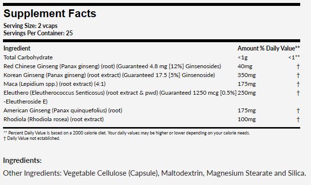 Natural Balance Ginseng PowerMax 6X 2000mg Capsules