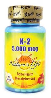 Nature's Life Vitamin K2 5000mcg Tablets