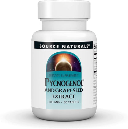 Source Naturals Pycnogenol & Grape Seed 100mg 30 Tablets