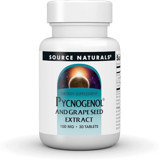 Source Naturals Pycnogenol & Grape Seed 100mg 30 Tablets