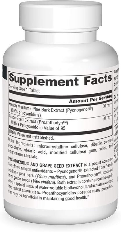 Source Naturals Pycnogenol & Grape Seed 100mg Tablets