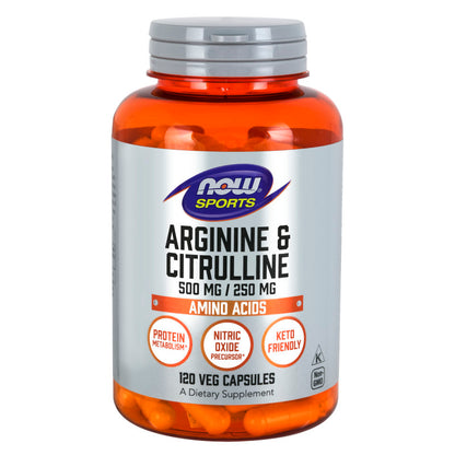 Arginine 500mg and Citrulline 250mg 120VegCaps by Now