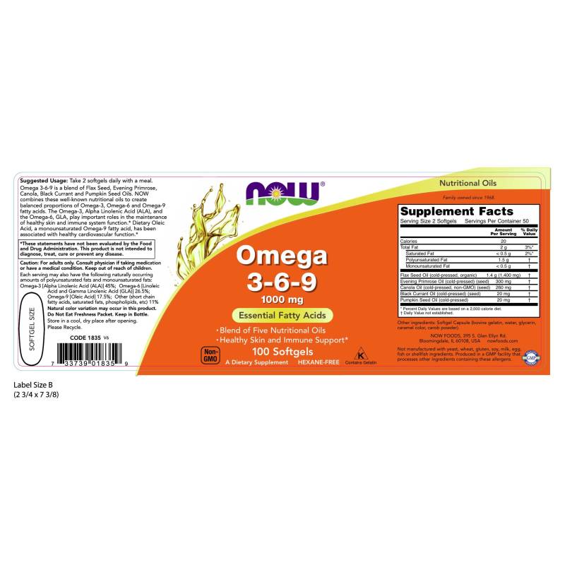 Omega 3-6-9 1,000mg 100sg by Now