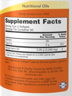 Wheat Germ Oil 1,130mg 100sg by Now