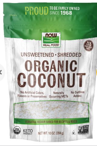 Coconut Organic, Unsweetened, & Shredded 10oz by Now