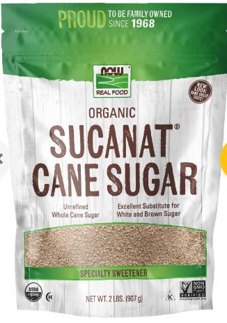 Sucanat Cane Sugar Organic 2lb by Now