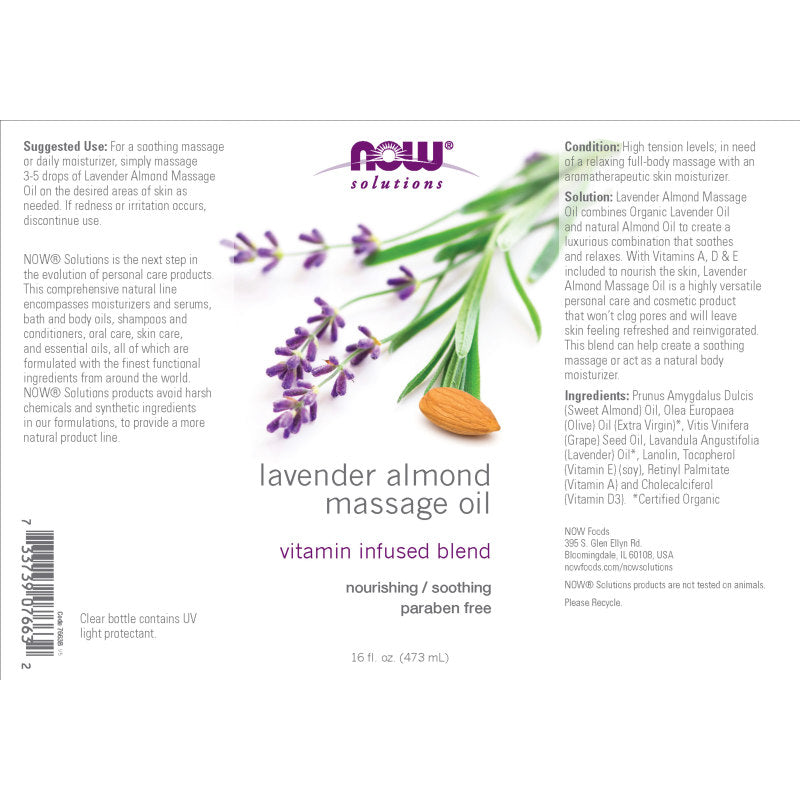 Lavender Almond Massage Oil 16oz by Now