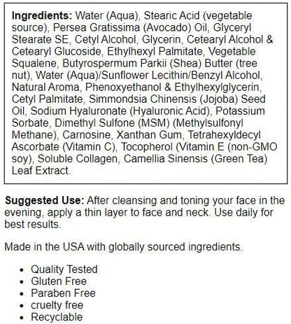 Hyaluronic Acid PM Creme 2oz by Now
