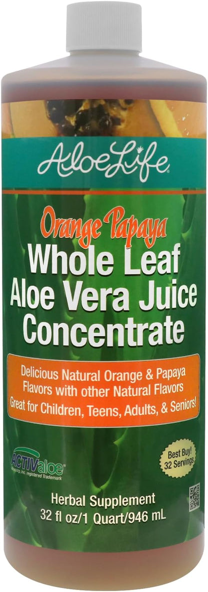 Aloe Vera Juice Orange Papaya Whole Leaf by Aloe Life