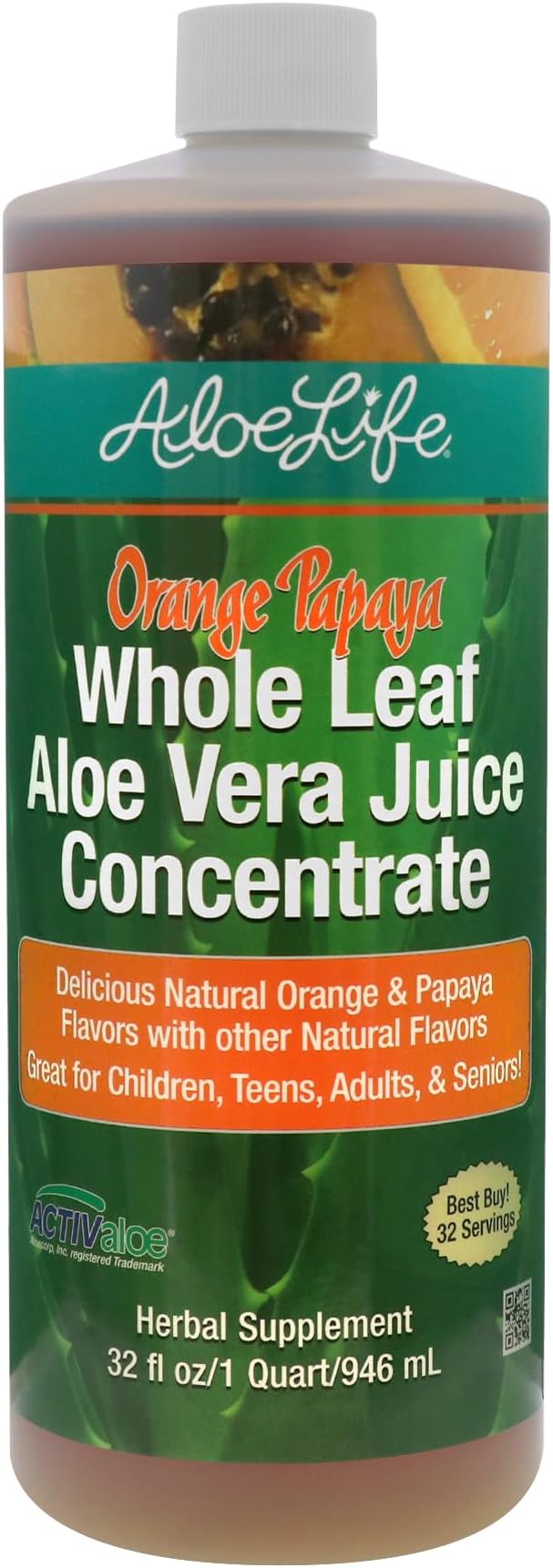 Aloe Vera Juice Orange Papaya Whole Leaf by Aloe Life