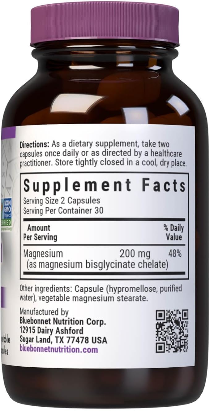 Chelated Magnesium 60VegCaps by Bluebonnet