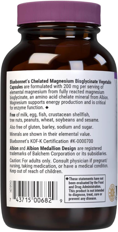 Chelated Magnesium 60VegCaps by Bluebonnet
