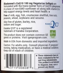 CoQ10 100mg 60 Softgels by Bluebonnet
