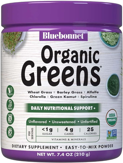 Super Earth Organic Greens 7.4oz by Bluebonnet