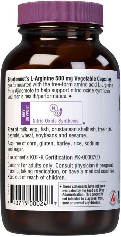 L-Arginine 500mg 50VegCaps by Bluebonnet