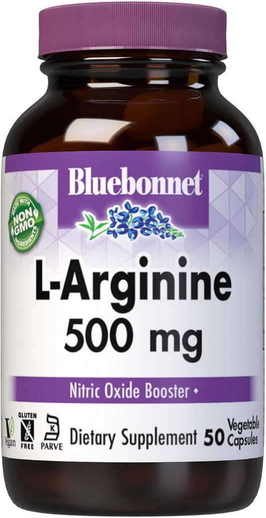 L-Arginine 500mg 50VegCaps by Bluebonnet