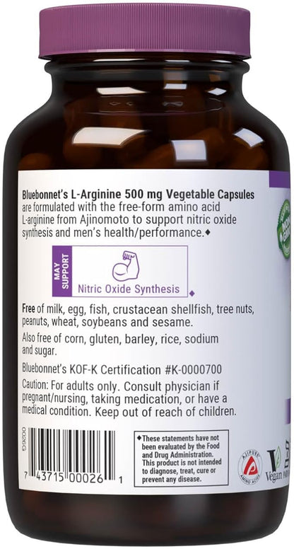 L-Arginine 500mg 100VegCaps by Bluebonnet