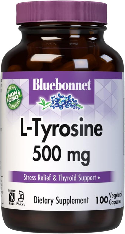 L-Tyrosine 500mg 100VegCaps by Bluebonnet