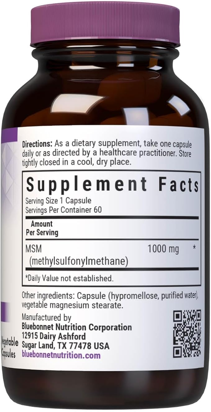 MSM 1,000mg 60VegCaps by Bluebonnet