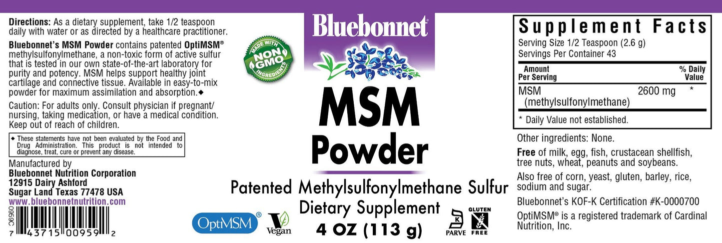 MSM Powder 4oz by Bluebonnet