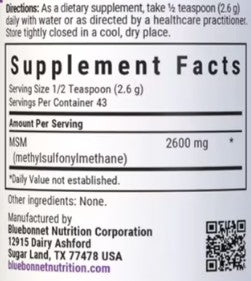 MSM Powder 4oz by Bluebonnet