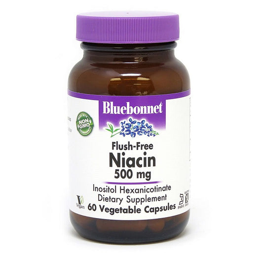 Niacin Flush-Free 500mg 60VegCaps by Bluebonnet