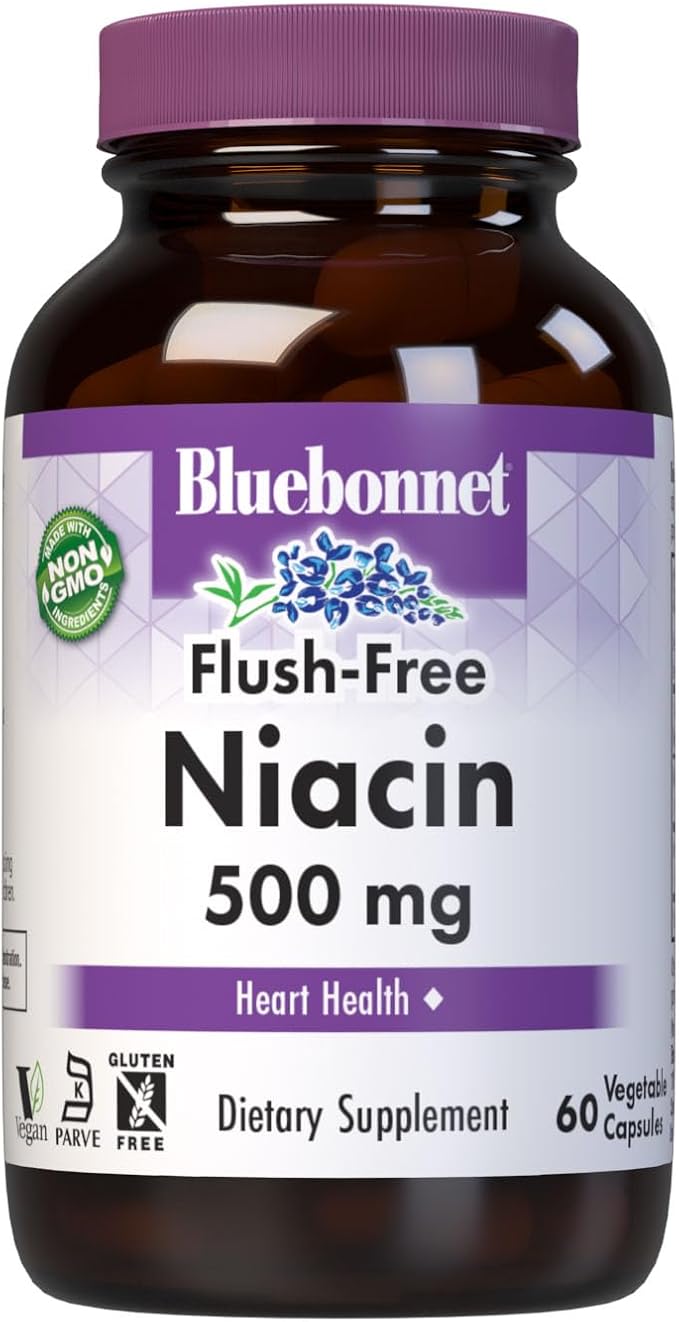 Niacin Flush-Free 500mg 60VegCaps by Bluebonnet