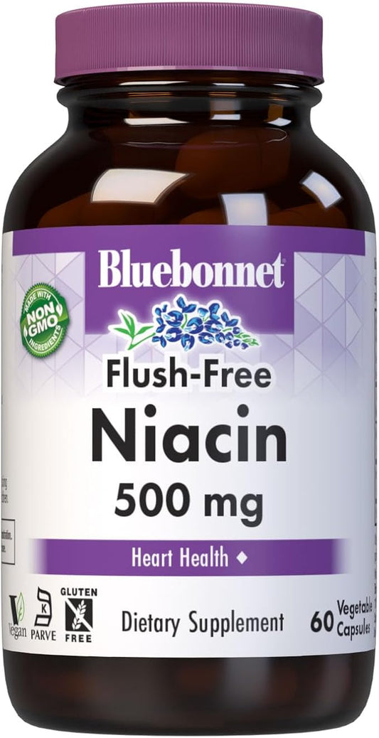 Niacin Flush-Free 500mg 60VegCaps by Bluebonnet