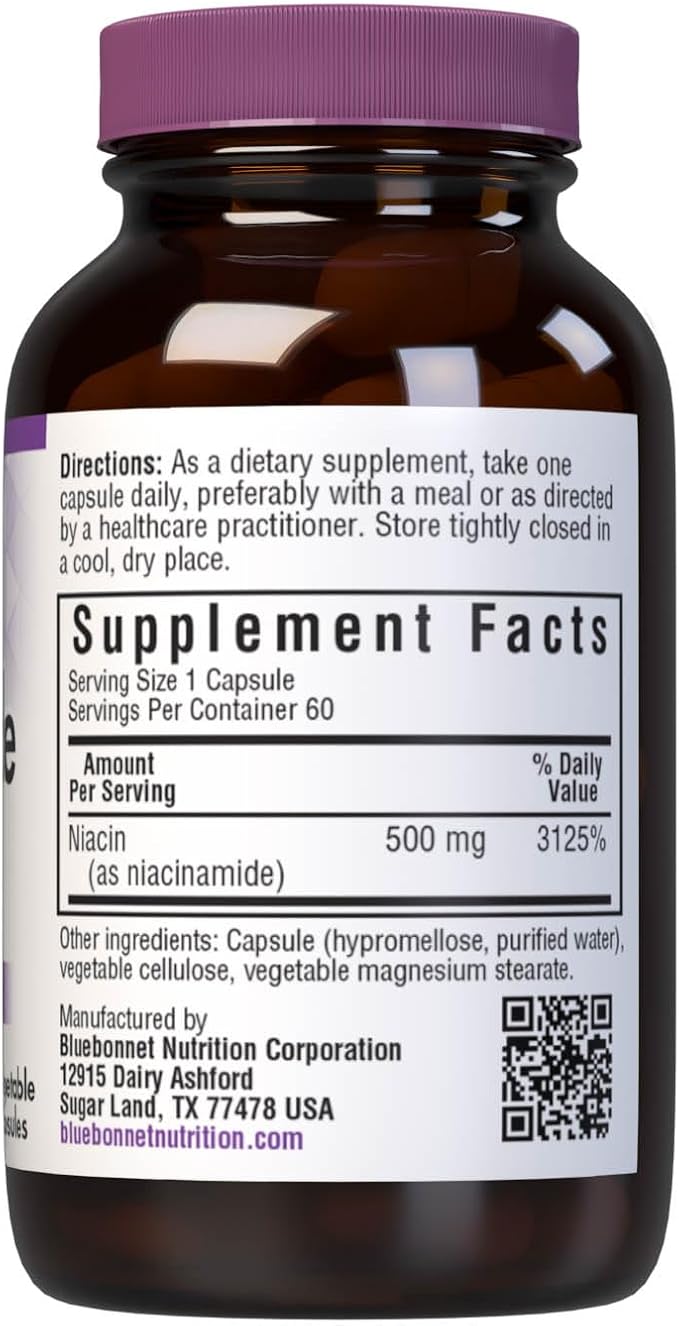Niacinamide 500mg 60VegCaps by Bluebonnet