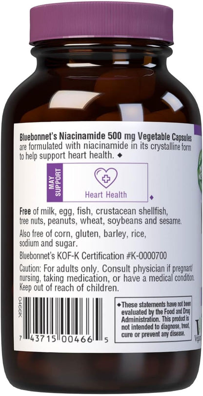 Niacinamide 500mg 60VegCaps by Bluebonnet