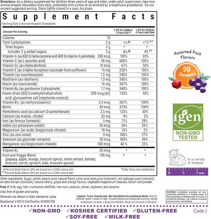 Multivitamin Assorted Fruit Chewable for Kids by Bluebonnet