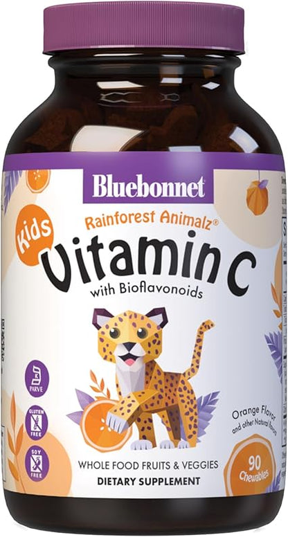 Vitamin C Orange Chewable Tablets for Kids by Bluebonnet