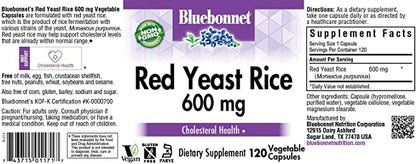 Red Yeast Rice 600mg Veg Capsules by Bluebonnet
