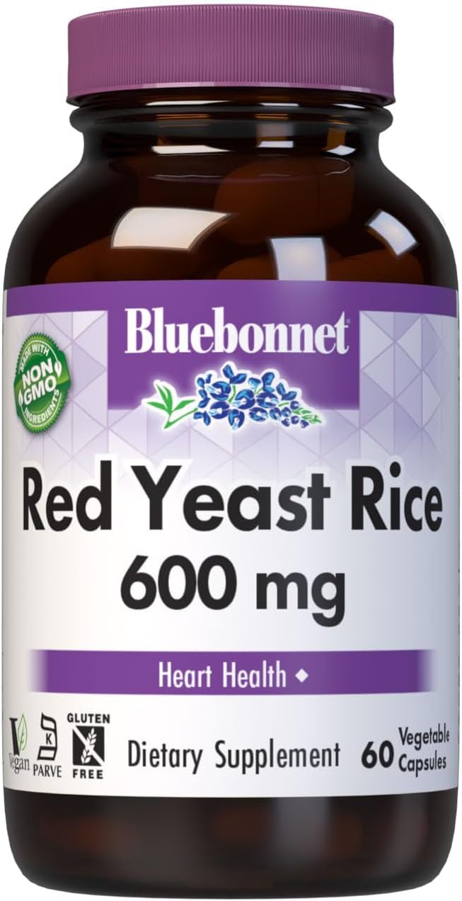 Red Yeast Rice 600mg Veg Capsules by Bluebonnet