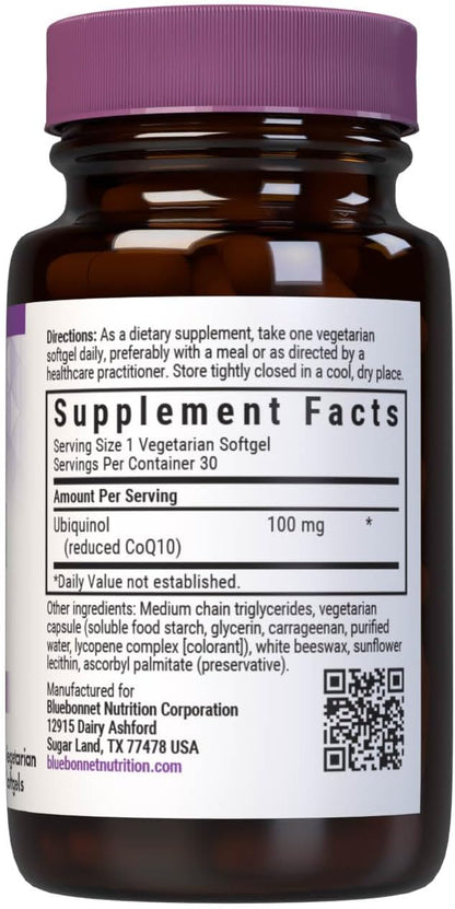 Ubiquinol 100mg Softgels by Bluebonnet