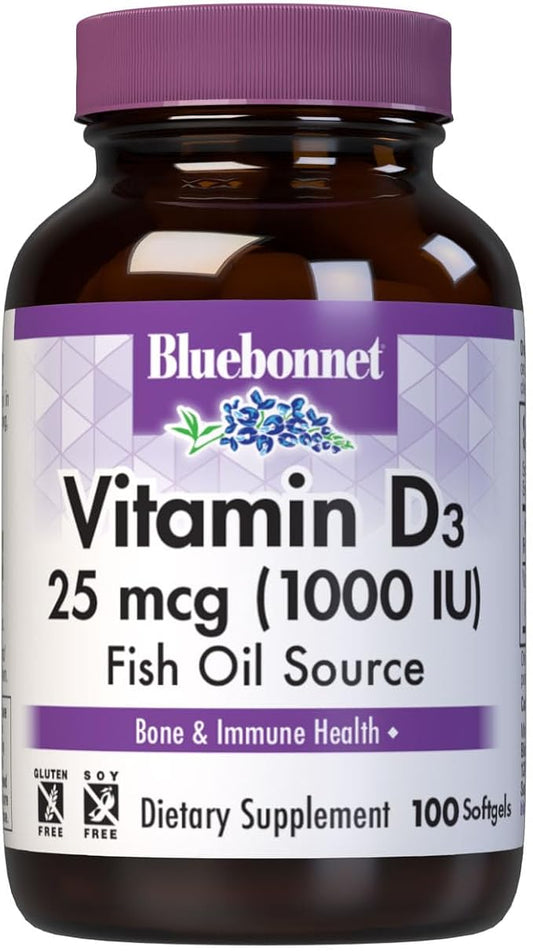 Vitamin D3 1000iu Softgels by Bluebonnet