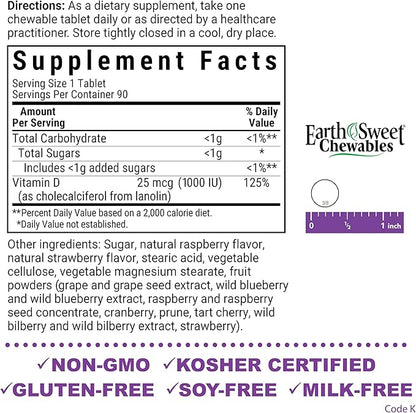 Vitamin D3 1000iu Chewable Tablets by Bluebonnet