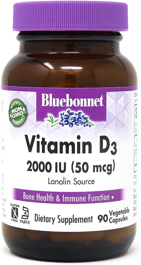 Vitamin D3 2000iu Capsules by Bluebonnet