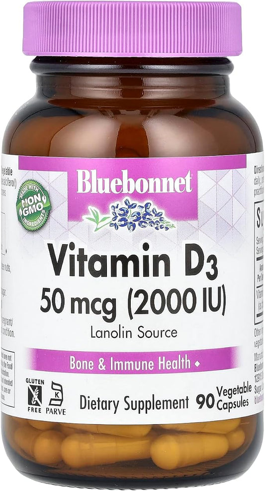 Vitamin D3 2000iu Capsules by Bluebonnet