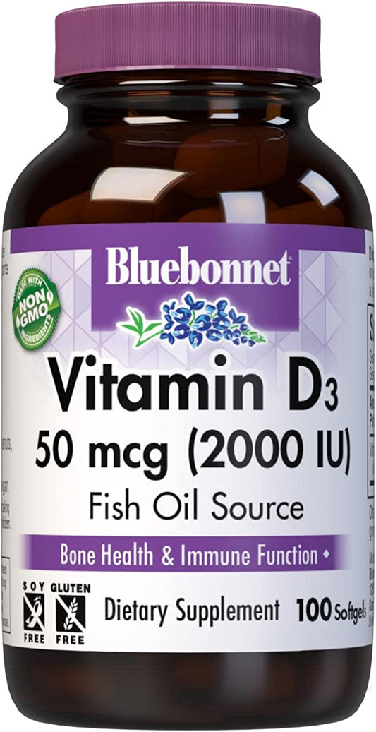 Vitamin D3 2000iu Softgels by Bluebonnet